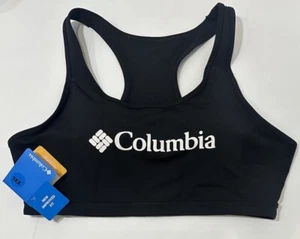 Columbia Black Medium Impact Racerback Sports Bra Padded New Improved Fit XXL - Picture 1 of 6