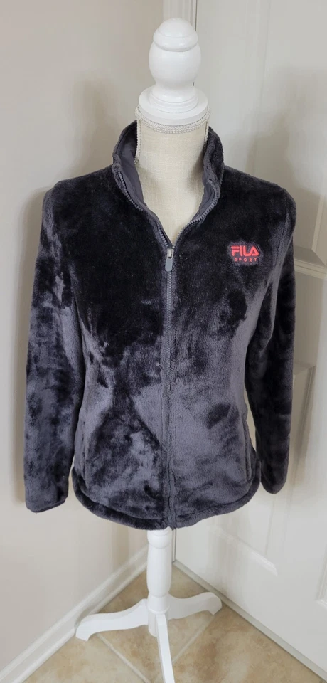 Chaqueta Fila Sport Niñas Gris Suave Acogedora Imitación Piel Cremallera Talla 16 XL Foto 1 de 4