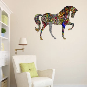 Horse Wall Decal Colorful Mandala Floral Pattern Removable Wall Sticker5.2 sq.ft - Picture 1 of 8