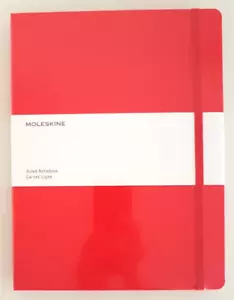 Moleskine Ruled Notebook Size 25x19cm Colour Red Hard Cover - Picture 1 of 4