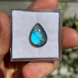Labradorite Pavone Blu 2,5g Pietra Preziosa Cabochon Sciolta Pera 20x15x6mm Eo789 - Foto 1 di 3