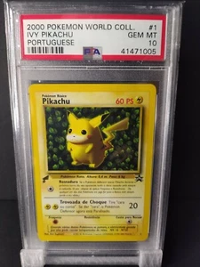 2000 Pokemon Ivy Pikachu #1 World Collection Portuguese PSA 10 GEM MINT Non Holo - Picture 1 of 2