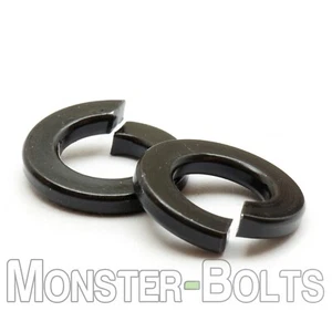 Medium Split Lock Washers, Steel w/ Black Oxide, #2 #4 #6 #8 #10 1/4" 5/16" US - Picture 1 of 11