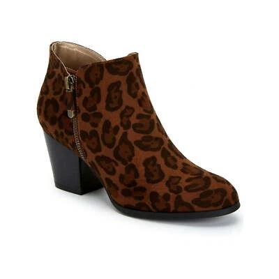 Botines Style & Co. Para mujer Masrinaaf imitación gamuza tacón bloque marrón leopardo Foto 1 de 3