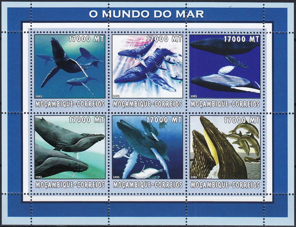 Mozambique S/S Whales 2002 MNH-18 Euro - Image 1 of 1
