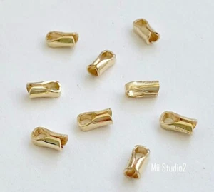 20pcs 1.5mm Leather End Cap 14k Gold Filled T13g - Picture 1 of 2