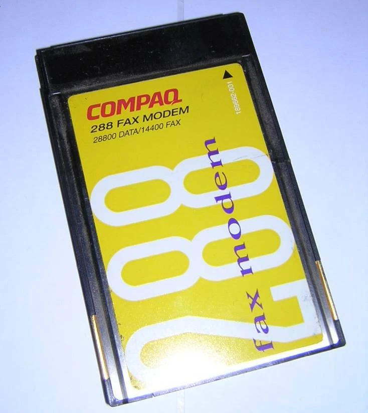 Vintage Compaq 288 Fax Modem PCMCIA PC Card with Dongle Cable Contura Aero - Image 1 of 1