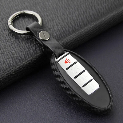 Remote Smart Car Key Case Carbon Fiber Protector For Nissan Infiniti Accessories - image 1 of 4