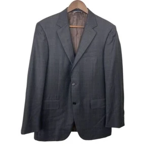 CANALI Herren 2B Blazer Anzug Sakko Gr. 50R US 40R Grau Glen Plaid Wolle Italy MÄNGEL - Bild 1 von 17