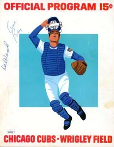 Ernie Banks Dal Maxvill JSA Signed 1973 Chicago Cubs Program Pirates Autograph - Picture 1 of 2