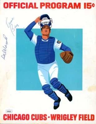 Ernie Banks Dal Maxvill JSA Signed 1973 Chicago Cubs Program Pirates Autograph - Image 1 of 2