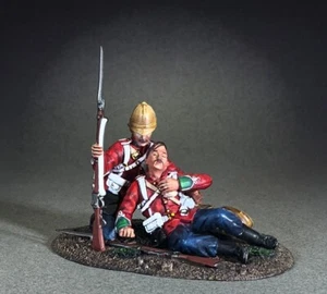 BRITAINS ANGLO ZULU WAR 20209 BRITISH 24TH REGIMENT OF FOOT HELPING WOUNDED - Picture 1 of 3
