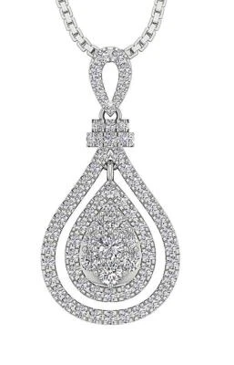 Moda Collar Colgante Diamante Natural VVS1 E 0.90 Quilates Oro Rosa Amarillo 14K Foto 1 de 4