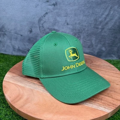 John Deere Green Trucker Hat Cap Adjustable Snapback Mesh Deere Logo Mens - Image 1 of 4
