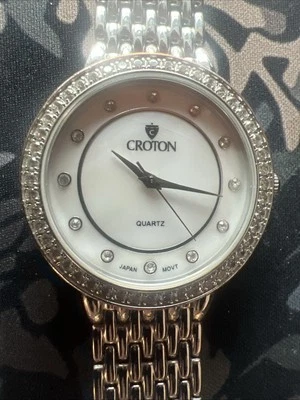 Croton CN207581 Crystal White Pearl Dial Stainless 3ATM Watch w/ Band - Image 1 of 4