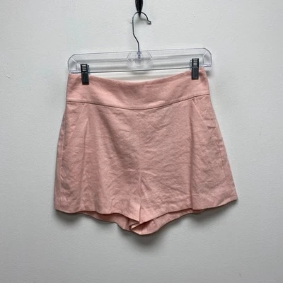 Pantalones Cortos Alice + Olivia Mujer Inglés Rosa Mezcla de Lino Donald tiro Alto 2 Foto 1 de 4