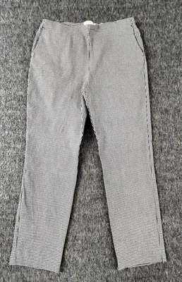 Pantalones Rachel Zoe para mujer 6 negros blancos pata de gallo elásticos al tobillo con bolsillos Foto 1 de 4