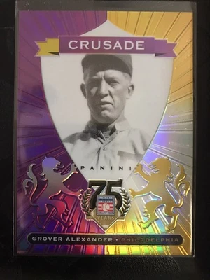 2014 Panini Hall of Fame Crusades Purple 33/50 Grover Alexander #8 HOF - Image 1 of 2