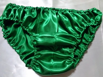 adult sissy  green *- *frilly men satiny bikini panties bloomer dress-up 34-47 - Image 1 of 4