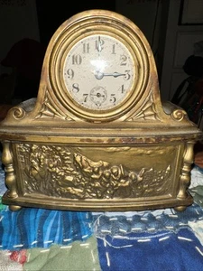 WATERBURY CLOCK COMPANY, NEW YORK CITY Antique Clock Gold/Bronze - Picture 1 of 10