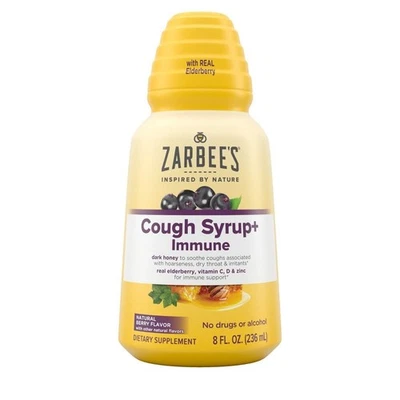 Zarbee's Complete Cough Syrup+ Immune Support Liquid, Berry, 8 OZ EXP 11/26 - Image 1 of 4