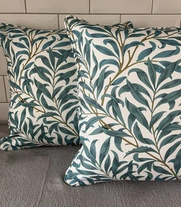 William Morris Willow Boughs Clarke & Clarke Teal Cushion Covers 16” x 16” - Picture 1 of 6