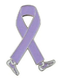 Gynäkologischer Krebs Reversnadel Lavendel Gehbeine Awareness Cap ID Tac Neu - Bild 1 von 6