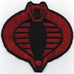 GI Joe Cobra Commander klein 3" rot & schwarz vollständig bestickt Bügelbild Patch - Bild 1 von 3