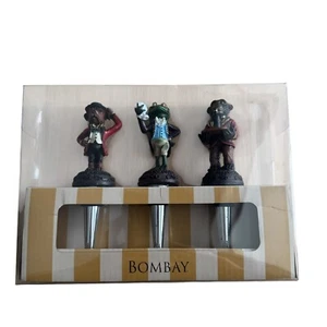 NEW Old Stock Bombay Company Set Of 3 Bottle Toppers Dog Frog Monkey Butler - Picture 1 of 4