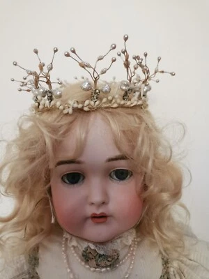 Magnifique couronne ou diadème de mariée année 40/50 pour poupée ancienne  - Photo 1/4