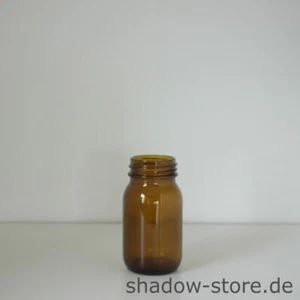 Apothekerglas, Vorratsglas, Weithalsflasche, 100 ml, GL40, braun, inkl. Deckel - Bild 1 von 4