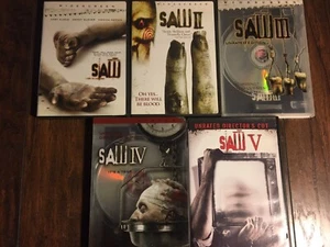 Saw 1 - 5 DVD Widescreen Collection Movies Horror Film Lot - Imagen 1 de 3