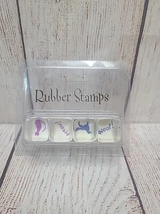 Marcel Schurman Cat And Dog Rubber Stamp Set Clear Acrylic Small Set of 4 New - Picture 1 of 7