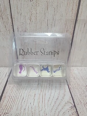 Marcel Schurman Cat And Dog Rubber Stamp Set Clear Acrylic Small Set of 4 New - Image 1 of 4