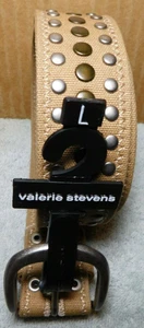 Valerie Stevens~Belt Nylon/ Canvas Studded Woman's Khaki Large NEW!!! - Picture 1 of 12