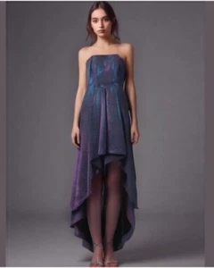 NWT Speechless Formal High-Low Shimmery Magenta, Teal Strapless Halter Gown Sz 9 - Picture 1 of 19