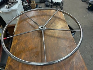 EDSON WHEEL 32" S/S DISHED DESTROYER STRAIGHT 1" SHAFT D SHAPED - Picture 1 of 9