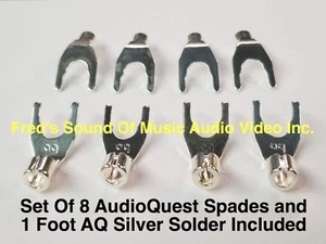 Audioquest Spades Set-8 Silver Gauge Speaker Wires +1 Foot Silver Solder sku3403 - Picture 1 of 10