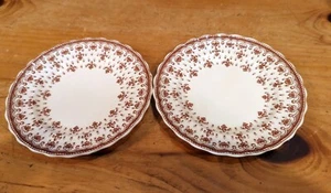 2 Copeland Spode Fluer De Lis Brown 6 1/4" Bread Plate Scalloped England - Picture 1 of 4