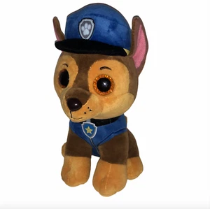 Gorro TY 9" MEDIANO Paw Patrol CHASE Pastor Alemán Peluche Brillo Ojos - Imagen 1 de 8
