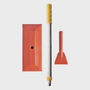 Shuttsco Snow Rake with 37" Telescoping Aluminum Handle, 12" Head 9" Ice Scraper - Picture 1 of 9