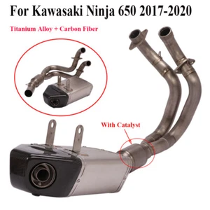 For Kawasaki Ninja 650 2017-2020 Titanium Exhasut Header Front Link Pipe Muffler - Picture 1 of 6