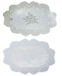 Traditioneller Rosen Tischläufer Monica Spitze Tablettuch 30 cm x 45 cm creme oder weiß - Bild 1 von 4