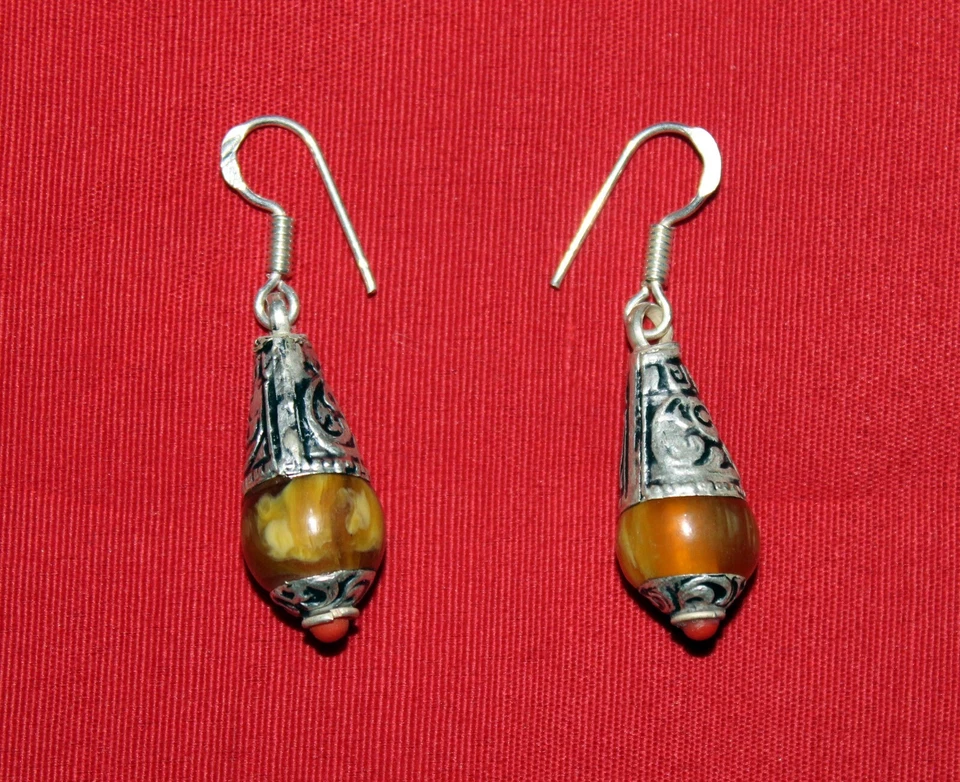 Earring with Ambar best gift for her handcraft earring 11MM Ambar Earring - Image 1 of 2