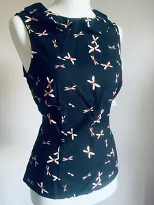 Butterfly Top Xs Bodycon Wench boho vintage style Cute Quirky Ditsy Peter Pan - Picture 1 of 10