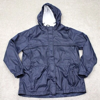 Athletech Jacket Womens XL Blue Full Zip Double Zipper Hooded Windbreaker Coat - Image 1 of 4