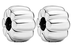 (PAAR) Pandora Sterling Silber Gerippt Sterling Silber Clip 790163 - Bild 1 von 10