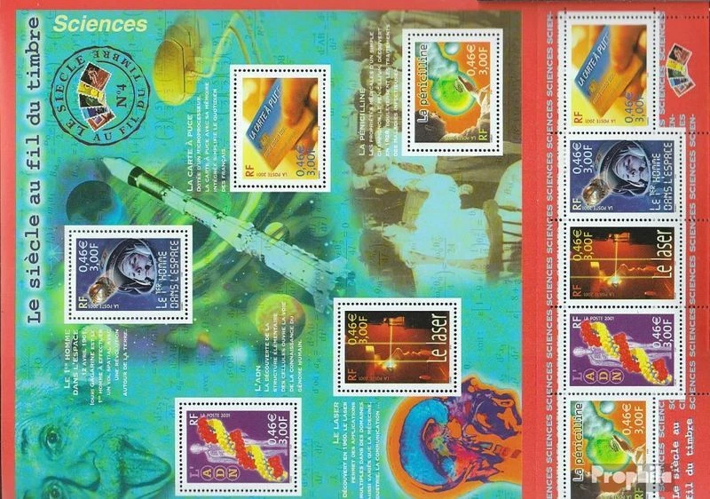 France 3561-3565 Feuille miniature neuf avec gomme originale 2001 scientifique e - Photo 1/1