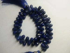 NATURAL BLUE LAPIS LAZULI TEARDROP FACETED 5X9 MM GEMSTONE BEADS,7" STRANDS - Bild 1 von 4