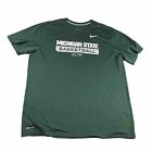 Nike Michigan State Football Shirt Men XL Green DriFit Elite Short Sleeves NCAA